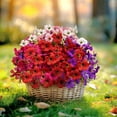 thumbnail image 4 of 10 Bundles Artificial Flowers for Outdoors, UV Resistant Fake Flowers with Plastic Plants, Faux Silk Flowers for Outside Window Box Front Porch Hanging Planter Decor-Purple, 4 of 5