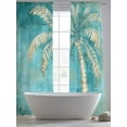 thumbnail image 5 of Retro Coconut Tree Sheer Curtains 84 Inch Long 2 Panels, Tropical Plant Hand-painted Oil Painting Light Filtering Rod Pocket Semi Sheer Curtains, Sheer Voile Drapes for Living Room Bedroom, 52"x84", 5 of 5