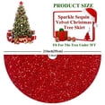 thumbnail image 3 of Falda de árbol de Navidad FUHSY de terciopelo rojo de 53 cm de diámetro, 3 of 8
