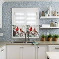 thumbnail image 6 of Christmas Red Bird Kitchen Curtains and Valances Set, Berries Winter Snow Pine Branch Xmas Rod Pocket Window Valance 18 Inch Window Curtain Panels for Living Room Bedroom Laundry, 27.5x24in, 3 Pieces, 6 of 7