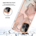 thumbnail image 6 of ELEHOLD for iPhone 13 Pro Max 6.7 inch Marble Case, Clear Electroplated Frame Soft TPU Anti-Scratch Wear-Resistant Wireless Charging Slim Fit Transparent Case for iPhone 13 Pro Max, Rosegold, 6 of 8