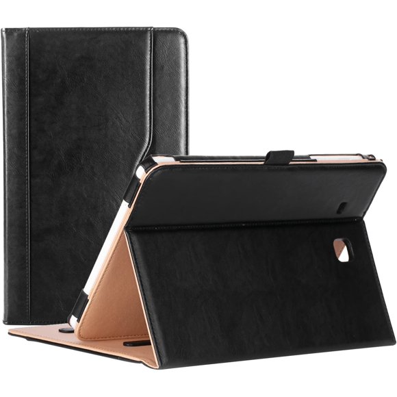 for Samsung Galaxy Tab E 9.6 Case – Vintage Stand Folio Case Cover for Galaxy Tab E 9.6"/ Tab E Nook 9.6-Inch Tablet (SM-T560 / T561 / T565 and SM-T567V Verizon 4G LTE Version) -Black