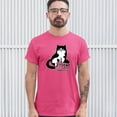 thumbnail image 3 of Tee Hunt My Cat was Right About You T-Shirt Cat Lover Funny Kitty Kitten Men's Tee, Hot Pink, X-Large, 3 of 5