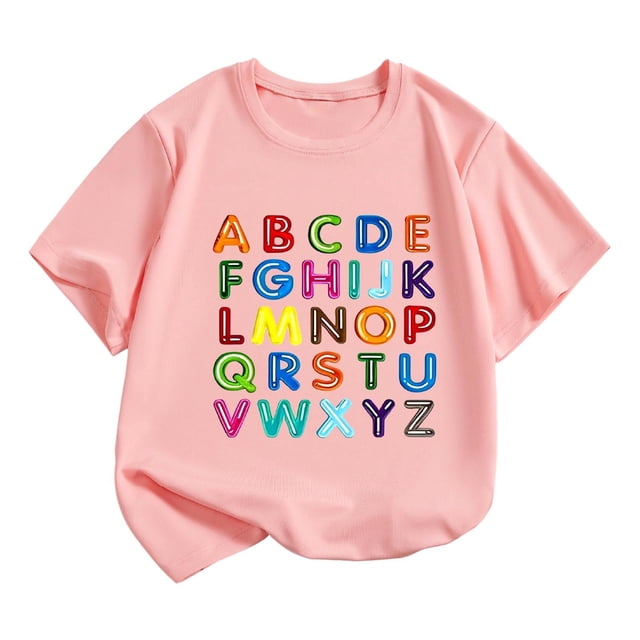 AWZXDE T-Shirt Décontracté à Manches Courtes pour Enfants avec Imprimé de Dessin Animé, Col Rond, Confortable, pour Filles