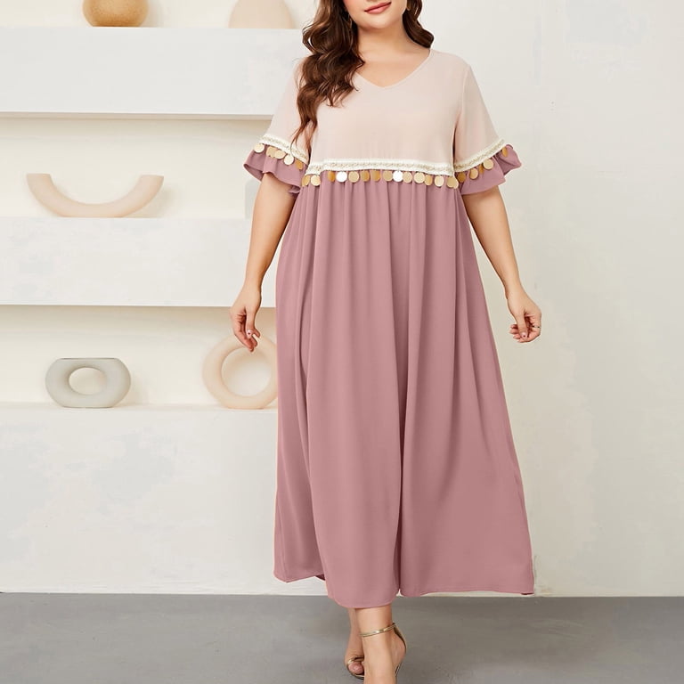 v line waist dress Ever-Pretty Plus Size Empire Waist A-Line V-Neck Long Sleeve Dress with Long Lantern Sleeves main image 0