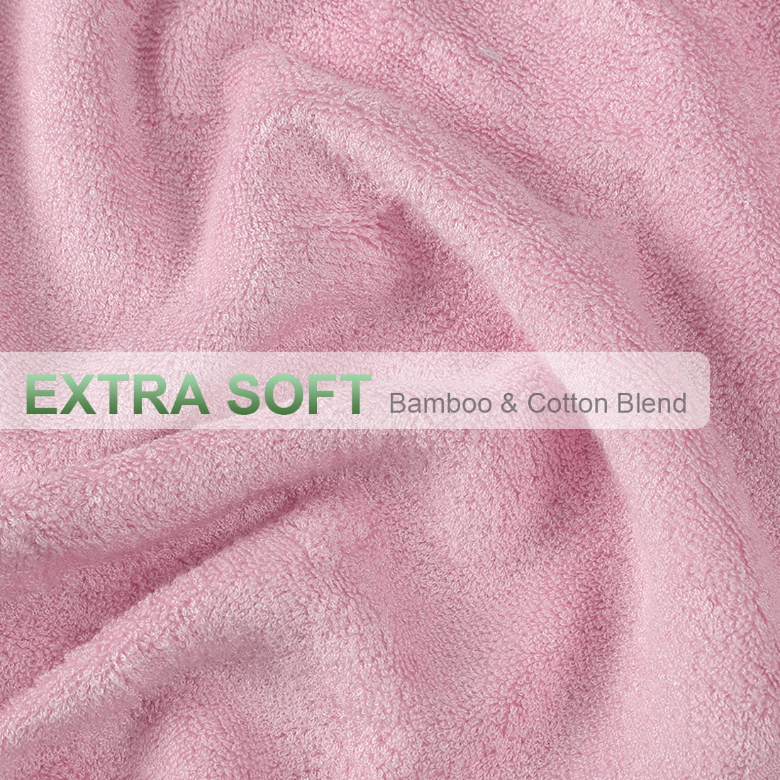 PiccoCasa 2 Pack 27"x54" Bath Towel Set Soft Absorbent Pink