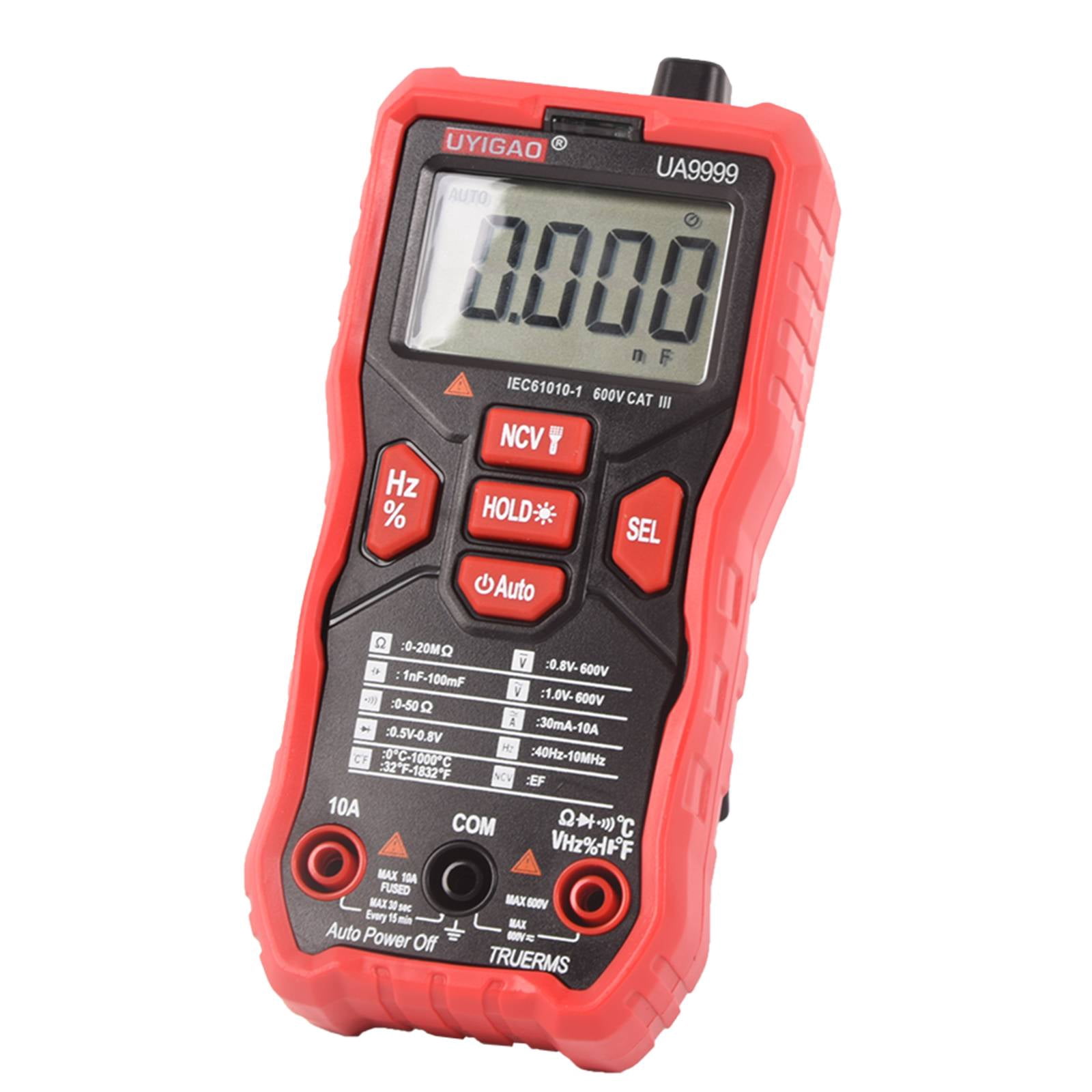 DAWOT Digital Clamp Meter TRMS 6000 Counts, Clamp Multimeter AC/DC Voltage Clamp Meter AC/DC Current Meter Auto-ranging Measures Resistance, Capacitance, Temperature, Diodes, Continuity