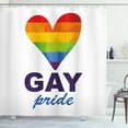 thumbnail image 1 of Ambesonne Rainbow Shower Curtain, Gay Culture Heart, 69"Wx70"L, Multicolor, 1 of 3