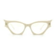 thumbnail image 3 of Vintage Golden Era Narrow Cat Eye Luxury Chic Plastic Sunglasses Ivory - Clear, 3 of 8