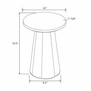 Trevo Round Side Table with Scallop Base, 14W, Whitewash