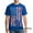 Blue, variant on Vintage American USA Flag Print Design T-shirt Men's Tee Color White Large