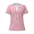 thumbnail image 4 of Wukai Flamingos and Flowers Casual V-Neck Graphic Tees for Women: Lightweight and Breathable Summer Tops with Stylish Design-X-Large, 4 of 8