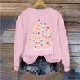 thumbnail image 5 of Juebong Holiday Funny Graphic Tops for Women Family Christmas Tree Santa Lights Print Pullover Crewneck Long Sleeve Shirts Lightweight Matching Sweatshirt, 5 of 5
