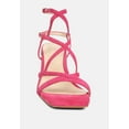 thumbnail image 3 of FIORELLA Fuchsia Strappy Block Heel Sandals, 3 of 8