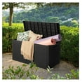 thumbnail image 3 of SONGMY 100 Gallon Waterproof Large Resin Deck Box Outdoor Storage Box Indoor Lockable Storage Container with Cushion for Patio Furniture Garden Pool Cushions (Black), 3 of 7