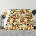 thumbnail image 1 of Bingfone Vehicles Pattern Horizontal 240g Flannel Blanket, Soft and Wrinkle-resistant Sofa Blanket, Warm Single Blanket Suitable for Home and Travel-60"x50", 1 of 6