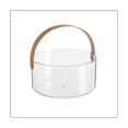 thumbnail image 1 of Bol à Fruits en Plastique Portable Nordique Transparent Panier de Rangement pour Collations de Vin Glacé Poignée en Cuir Simple L, 1 of 8