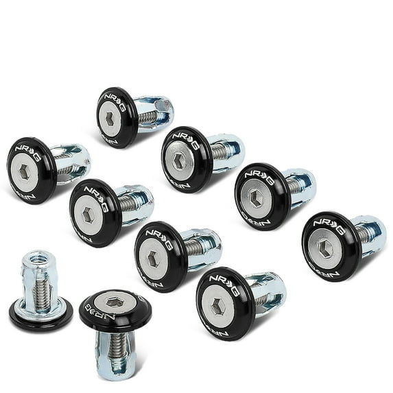 NRG Innovations NRG-FW-100BK NRG Innovations FW-100BK Aluminum 20mm Fender Washer Dress Up Kit 10Pcs w/Rivnut Tool