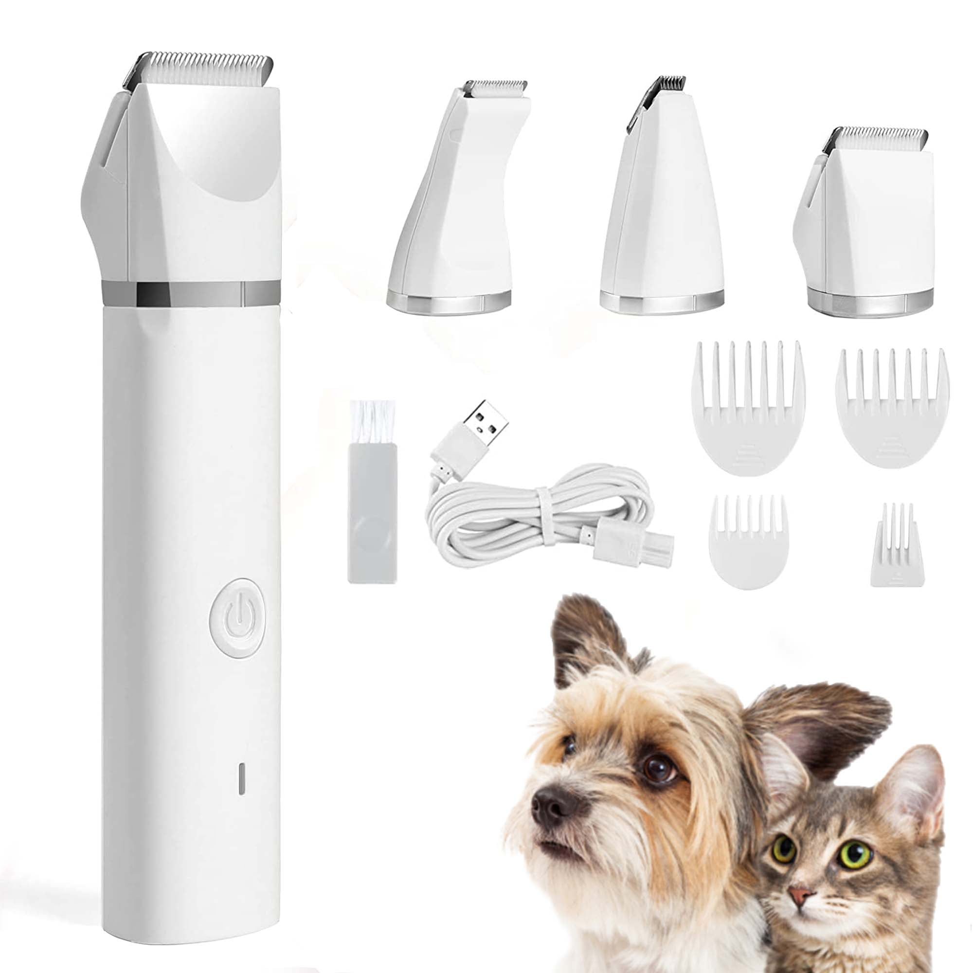 Mewoofun Dog Shaver Grooming Kit Electric Hair Clipper with 4 Blades ...