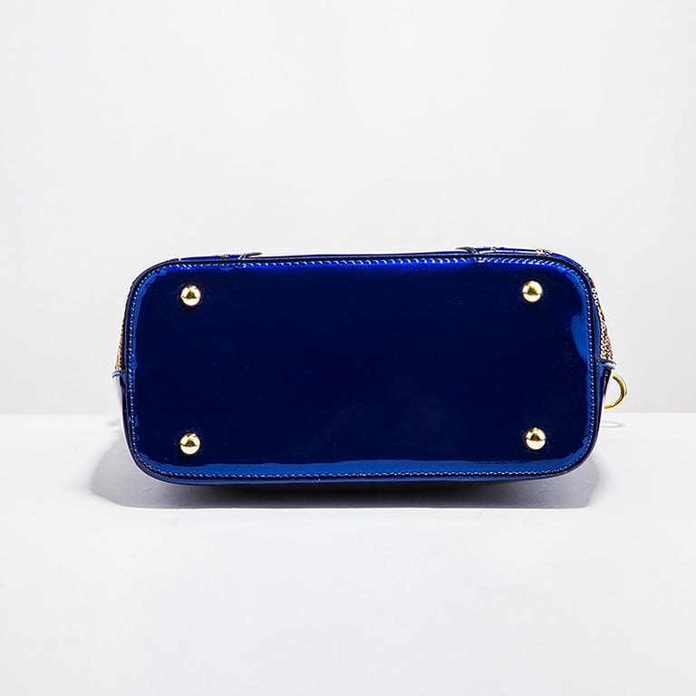 Blue patent leather clearance purse