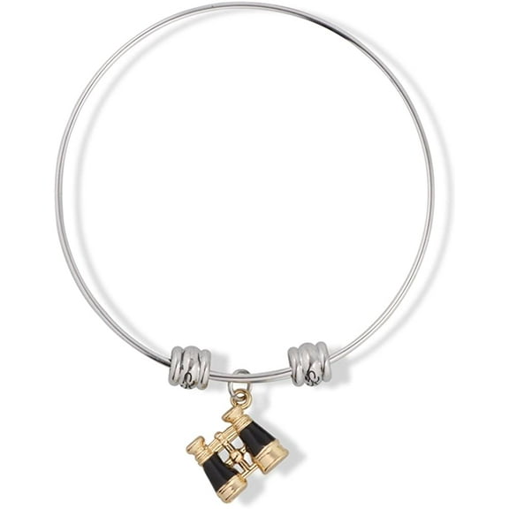 EPJ Binoculars Black and Gold Fancy Charm Bangle