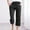 Black, variant on Linen Pants Women Summer Bohemian Plus Size Elastic Loose Straight Wide Leg Capris Fashion Casual High Waisted Solid Color Flowy Pants With Pocket S-5XL on Clearance