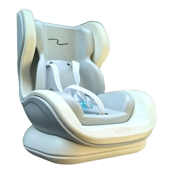 LAMIRO Mini Car Seat for 17cm Dolls – Plush Toy Air Vent Chair with Straps for Car Display or Desktop Ornament, Blue