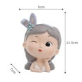 thumbnail image 4 of Decorative Succulent Planter Tabletop Flower Pot Cute Girl Home Office Planter Decor, 4 of 6