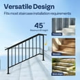 thumbnail image 6 of SPECSTAR 2-Pack Galvanized Steel Hand Rails for Outdoor Steps – 54.1" Black Oval and Safety Balusters Exterior Railing Kit for Porch, Deck, or Indoor Stairs (5-Step, Black), 6 of 9