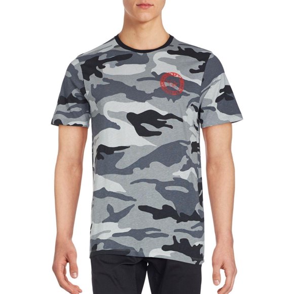 TRUE RELIGION Discharge GREY CAMO Cotton Crew Neck T-SHIRT ( XS )