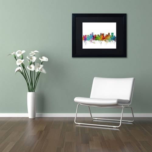 Trademark Fine Art 'Orlando Florida Skyline' Canvas Art by Michael Tompsett, Black Matte, Black Frame