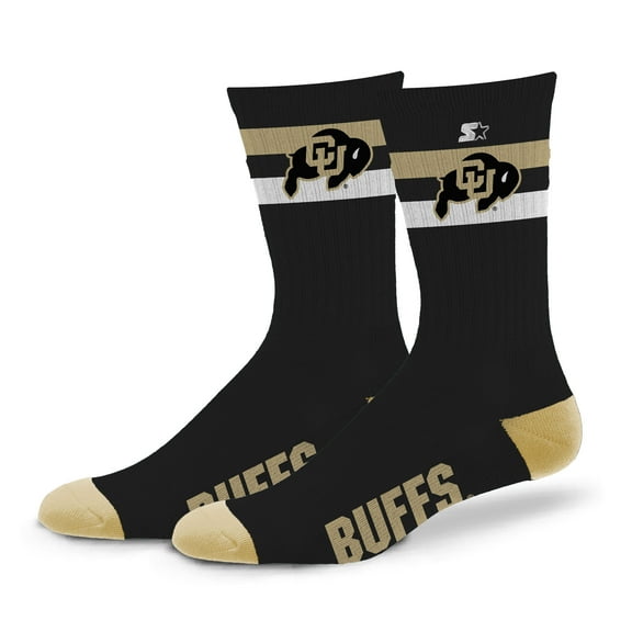 Unisex Starter Colorado Buffaloes Team Color Two-Stripe Crew Socks
