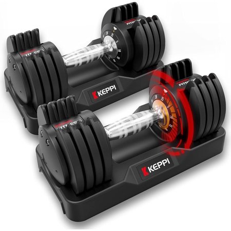 Adjustable Dumbbells Set-25lb/40lb/55lb/60lb, Anti-Slip Metal Fast Adjust Weight Handle, Exercise & Fitness for Full Body Workout - Adjustable Dumbbell Series