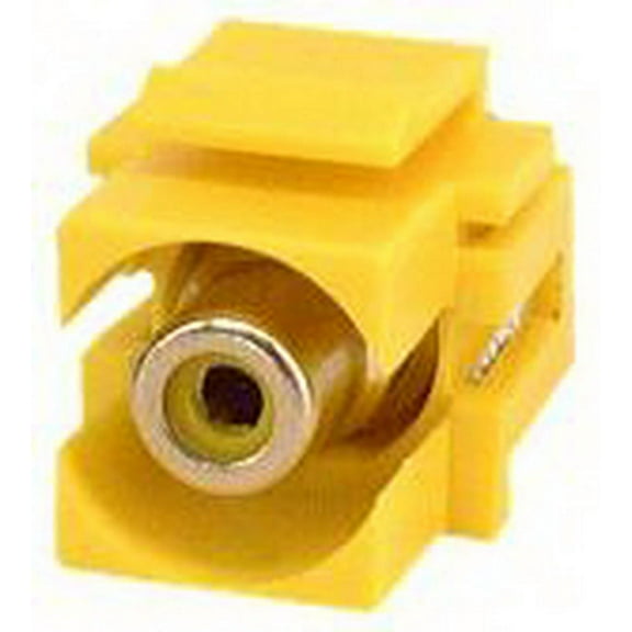 IEC RMRCA-YE RCA Female to Female Connector on Yellow Flush Mount Keystone