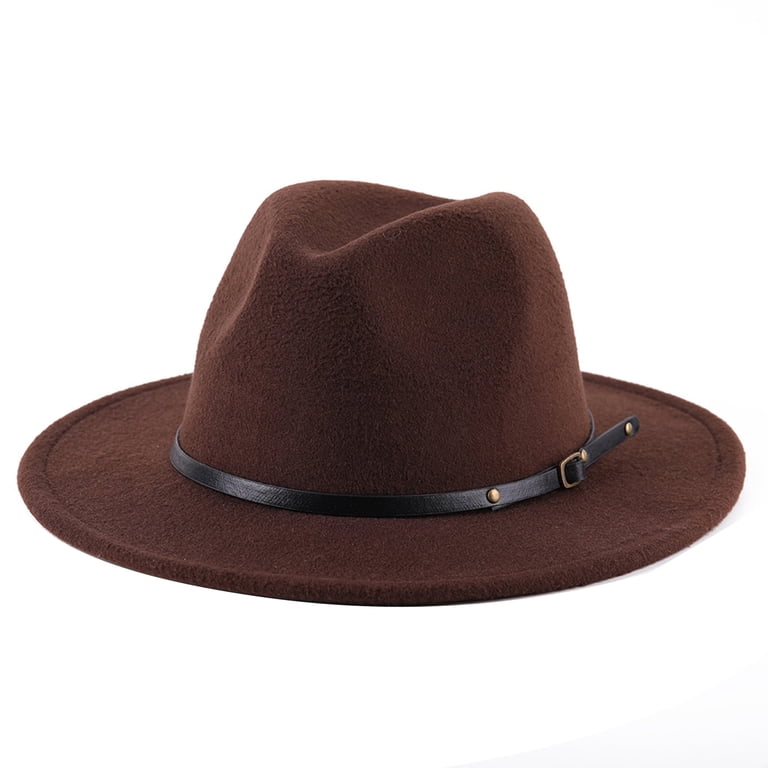 ✨NWOT✨Women Belt Buckle Fedora Hat Classic Wide Brim Floppy Felt Panama Hat✨ Geyanuo Womens Fedora Hat Classic Wide Brim Floppy Panama  main image 4