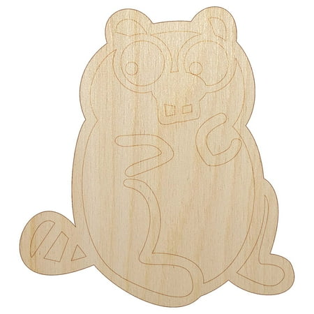 Wary Beaver Doodle Wood Shape Unfinished Piece Cutout Craft DIY Projects - 4.70 Inch Size - 1/8 Inch Thick