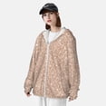 thumbnail image 4 of Picia Beige Sparkling Glitter Women's Men's UPF 50+ Sun Protection Hoodie Shirt Long Sleeve SPF Fishing Outdoor UV Hiking Lightweight Shirts-X-Large, 4 of 9