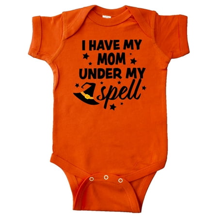 

Inktastic I Have My Mom Under My Spell with Cute Witch Hat Gift Baby Boy or Baby Girl Bodysuit