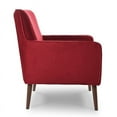 thumbnail image 6 of Silvan Mid Century Modern Furniture Style Red Velvet  Accent Armchair, 6 of 7