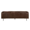 thumbnail image 3 of Sen 88 Inch Low Back Tufted Sofa Brown Top Grain Leather Metal Legs, 3 of 5
