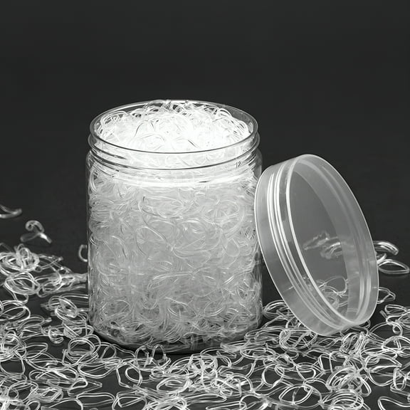 ACDANC 2000 Pack Mini Rubber Bands, Clear Elastic Hair Bands for Braiding, Hairstyles, and More