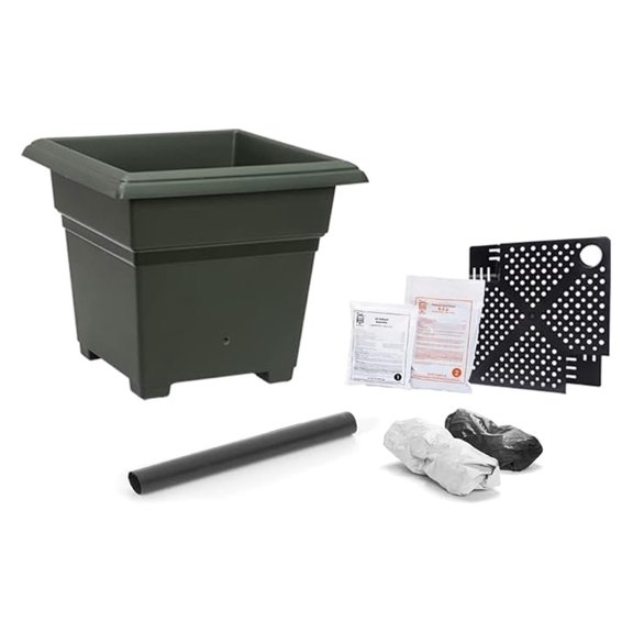 EarthBox Root & Veg Garden Kit - Organic Gardening System for Root Vegetables & Tomatoes - Green - 18x18x15in