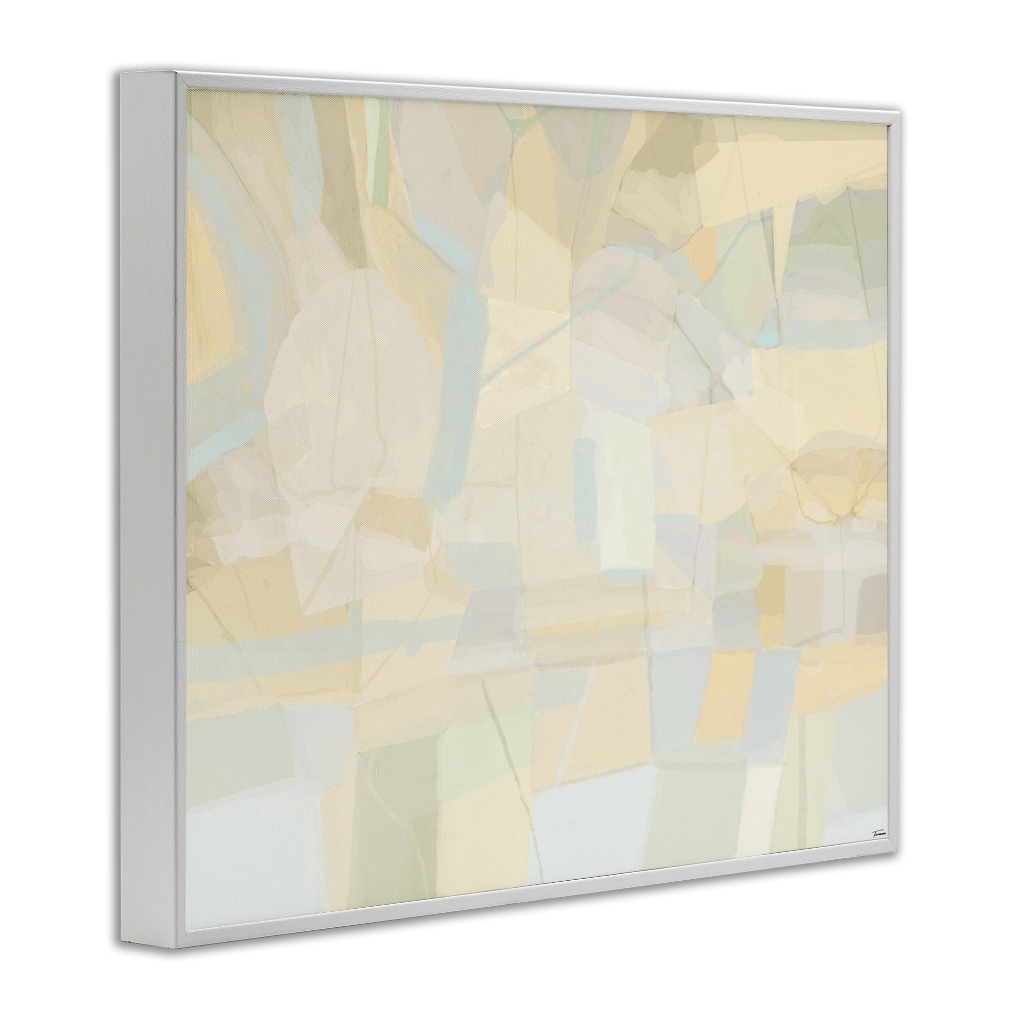 Stupell Industries Geometric Neutral Expression Abstract Painting White Framed Art Print Wall Art, 30 x 24