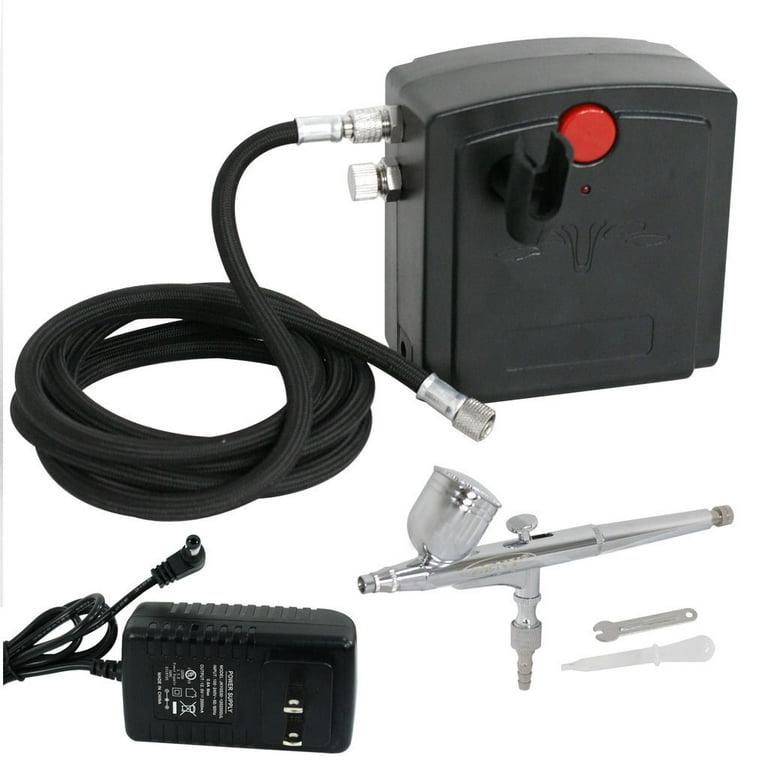 PointZero Mini Airbrush Compressor with Holder and 6 Ft. Hose