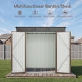 thumbnail image 5 of 8' x 6' Metal Storage Shed, Lockable Waterproof Outdoor Tool Shed with Ventilation, Organizer for Backyard Patio Lawn, Brown, 5 of 8