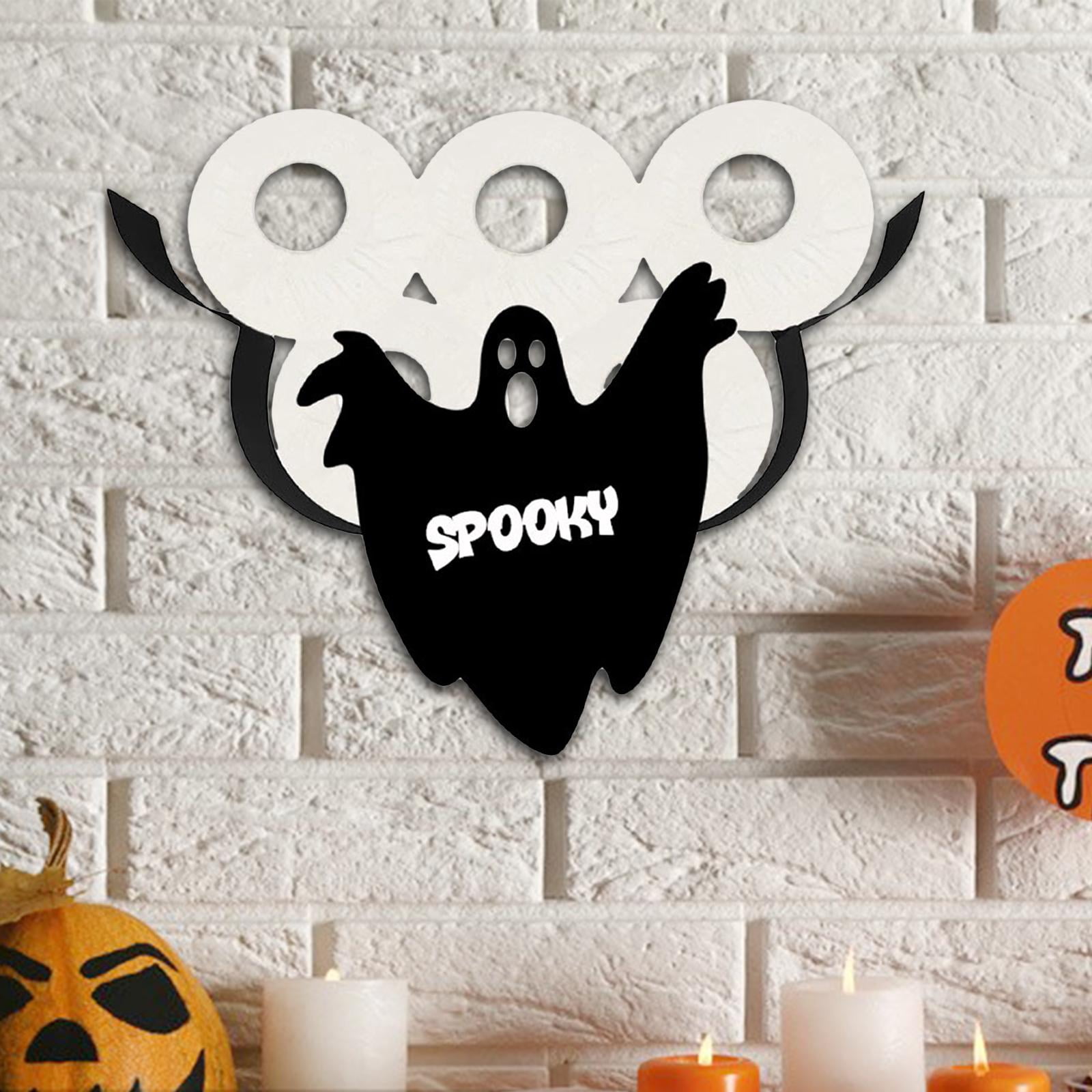 Fiocias Spooky Paper Toilet Roll Paper Wall Holder Paper Towel Rack Shelf Holds 7 Rolls