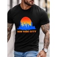 thumbnail image 3 of Men's T-Shirt NEW YORK City Short Sleeve Casual Tee Classic Crew Neck T-Shirt for Men, S, 3 of 6