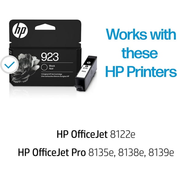 923 Black Ink Cartridge for OfficeJet 8120 & 8130 Series
