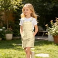 thumbnail image 6 of FYDUU Kids Girls Sleeveless Plaid Overalls Dress with Pocket Adjustable Strap Suspender Dresses Casual Knee-Length Fall Clothes 10-11 Years, 6 of 7