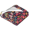 thumbnail image 2 of Salouo Apricot color Skull flower Print Bed Blankets,Flannel Blanket Comfortable Air Conditioning Blanket Lightweight Blanket for Sofa Bed Travel & Couch -80"x60", 2 of 8